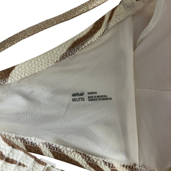 Aerie Bandeau Bikini top in tiger print size XXL XX-Large - Picture 4 of 5